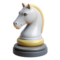 blanco Caballero ajedrez pedazo 3d hacer png