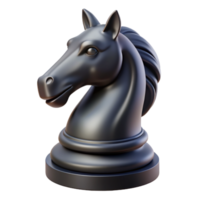 negro Caballero ajedrez pedazo 3d figura png