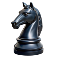 noir Chevalier échecs pièce 3d objet png