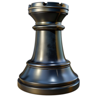 Black Rook Chess Piece 3d Image png