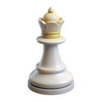 branco rainha xadrez peça 3d render png