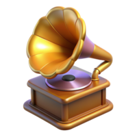 grammofono vinile 3d rendere png