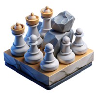 Rock Chessboard 3d Render png