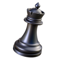 zwart koningin schaak stuk 3d pion png