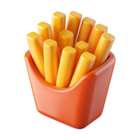 français frites casse-croûte 3d objet png