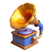 gramophone vinyle 3d objet png