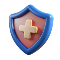 saúde Cuidado escudo 3d ícone png