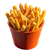 réaliste français frites casse-croûte 3d nourriture png