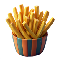 Realistic French Fries Snack 3d Design png