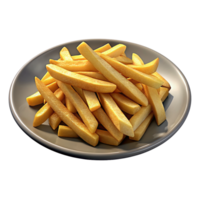 realista francês fritas lanche 3d conceito png