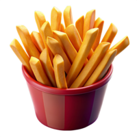 realistisk franska frites mellanmål 3d bild png