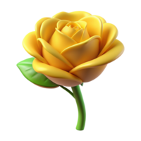 Yellow Rose Flower 3d png