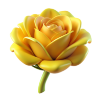 Yellow Rose Flower 3d Concept png
