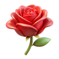 Red Rose Flower 3d png