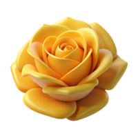 Yellow Rose Flower 3d Object png