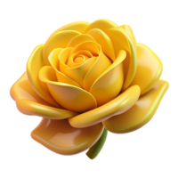 Gelb Rose Blume 3d Element png