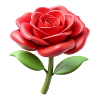 rouge Rose fleur 3d concept png