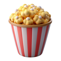 Popcorn Snack 3d Render png