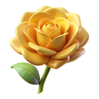 Yellow Rose Flower 3d Asset png