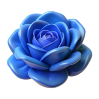 azul Rosa flor 3d activo png