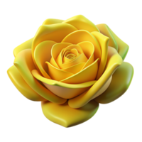 Yellow Rose Flower 3d Icon png