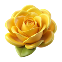 Yellow Rose Flower 3d Render png