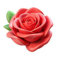 Red Rose Flower 3d Asset png