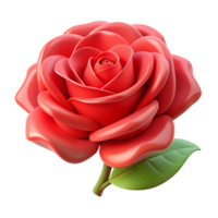 rojo Rosa flor 3d hacer png