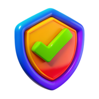 Shield with Check Mark 3d Sign png