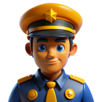 policía oficial 3d avatar png