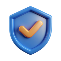 Shield with Check Mark 3d Label png