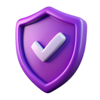 Shield with Check Mark 3d Element png