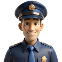 policier officier 3d avatar png