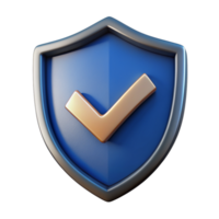 Shield with Check Mark 3d Design png