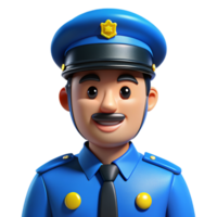 policier officier 3d illustration png