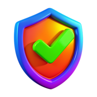 Shield with Check Mark 3d Illustration png
