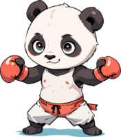 panda boxe desenho animado personagem png