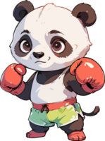 Panda boxe dessin animé style png