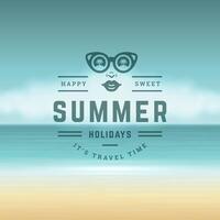 Summer holidays label or badge typography slogan design vector