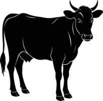 A black cow silhouette for eid mubarak vector