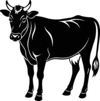 A black cow silhouette for eid mubarak vector