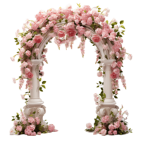 Serene Wedding Arch Cutouts Amidst Flowers png