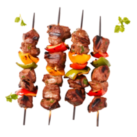 lecker Ausschnitte von aufgespießt gegrillt Kebabs png