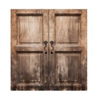 Old World Charm Weathered Double Wooden Door Silhouettes png