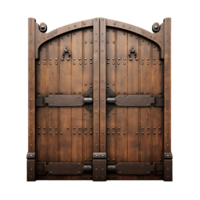 antiguo encanto resistido doble de madera puerta siluetas png