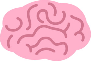 Flat cartoon human organ brain illustration png