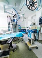 Emergency modern hospital room. Surgery professional ward. photo