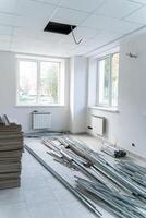 Interior of renovated apartment. New construction repairing renavative. photo