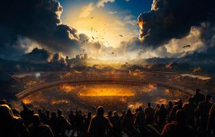 The people of rome in the stadium photo