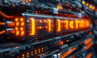 Modern web network and internet telecommunication technology big data storage and cloud computing computer service business concept photo